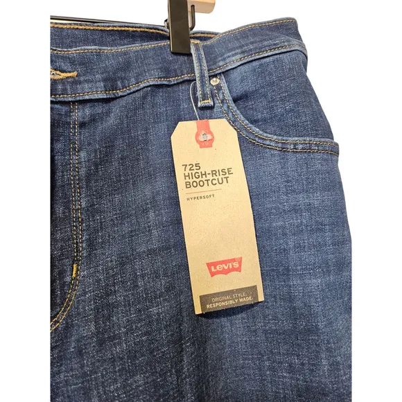 NEW Levi's 20W 725 High Rise Bootcut Scult Hypersoft Dark Wash Stretch Casual