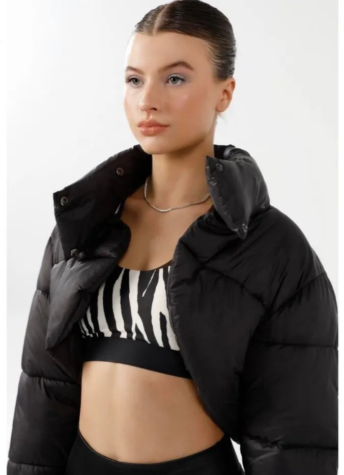 NEW Micas Stand Collar Cut Out Puffer Jacket, Sz M, Retails $48