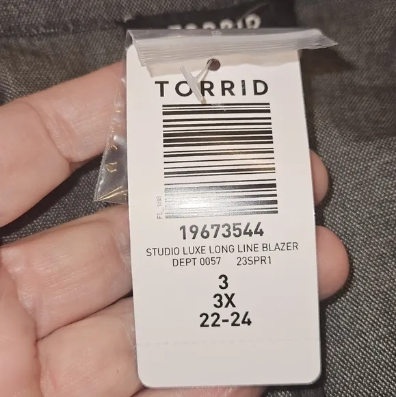 NEW! TORRID Studio Luxe Long Line Single Breasted Blazer 3X.