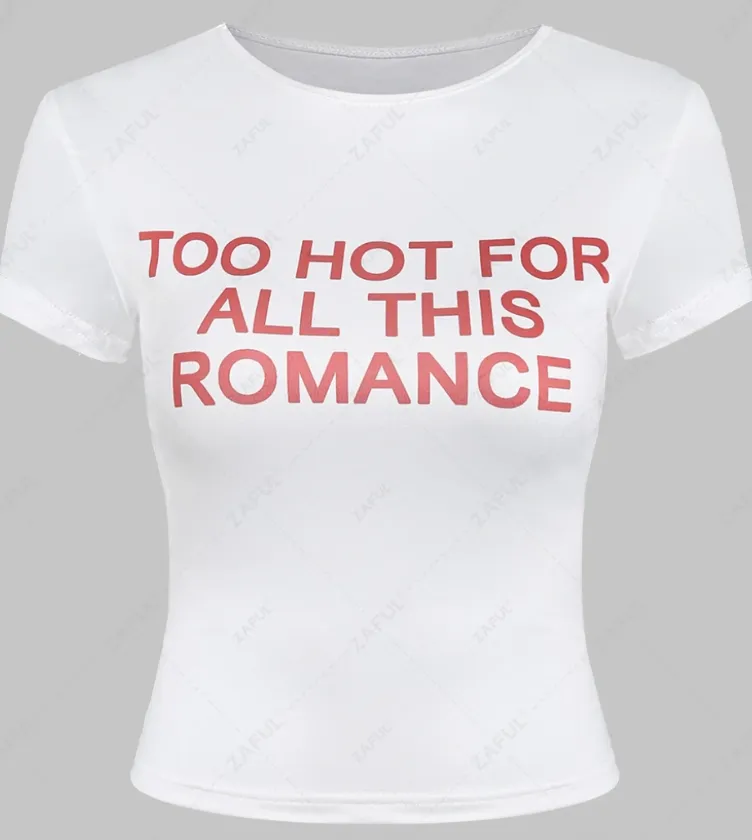 NEW Women's Streetwear Letter Print Short Sleeves Slim Baby T-shirt - White, Sz M