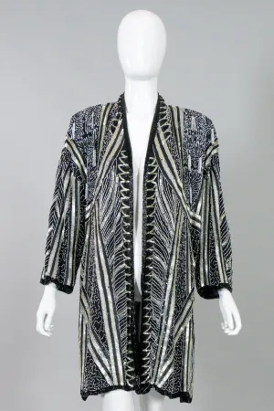Night Waves Sequin Open Jacket