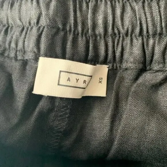 NWT AYR The Staycation Short Linen High Rise High Waist Black XS #9126