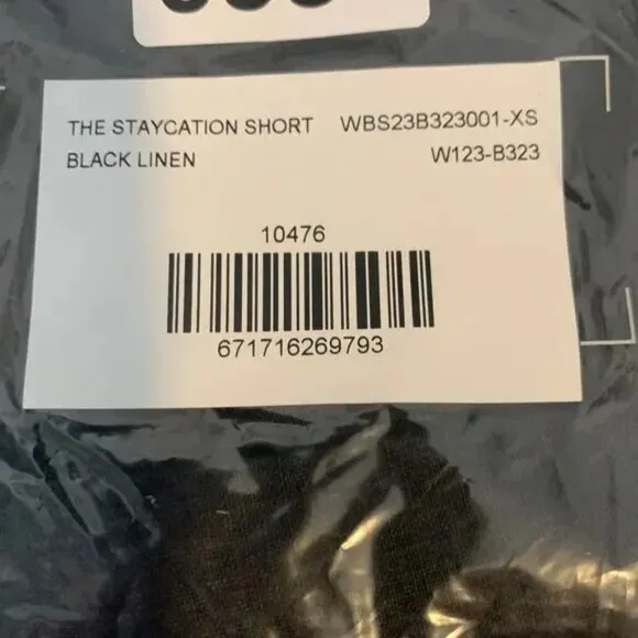 NWT AYR The Staycation Short Linen High Rise High Waist Black XS #9126