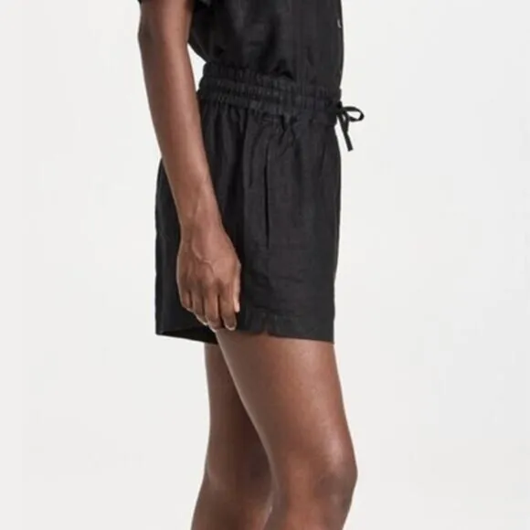 NWT AYR The Staycation Short Linen High Rise High Waist Black XS #9126