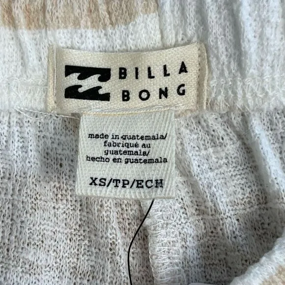 NWT BILLABONG BREEZE BY High Waist Stripe Ruffle Hem Shorts Neutral Size XS
