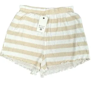 NWT BILLABONG BREEZE BY High Waist Stripe Ruffle Hem Shorts Neutral Size XS