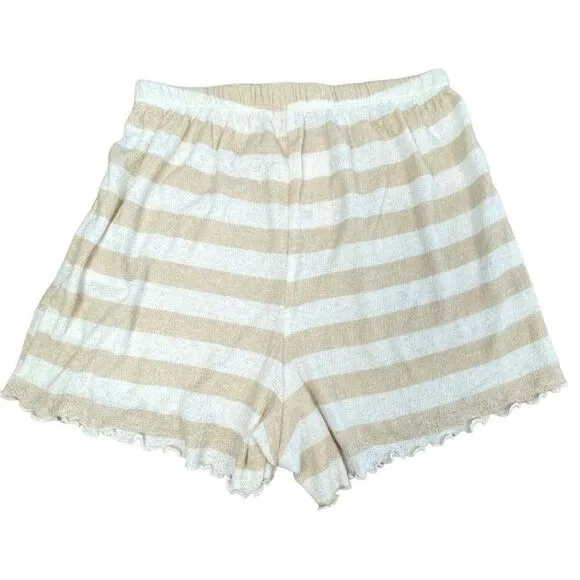 NWT BILLABONG BREEZE BY High Waist Stripe Ruffle Hem Shorts Neutral Size XS