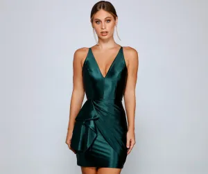 Oksana Formal Stylish Satin Mini Dress
