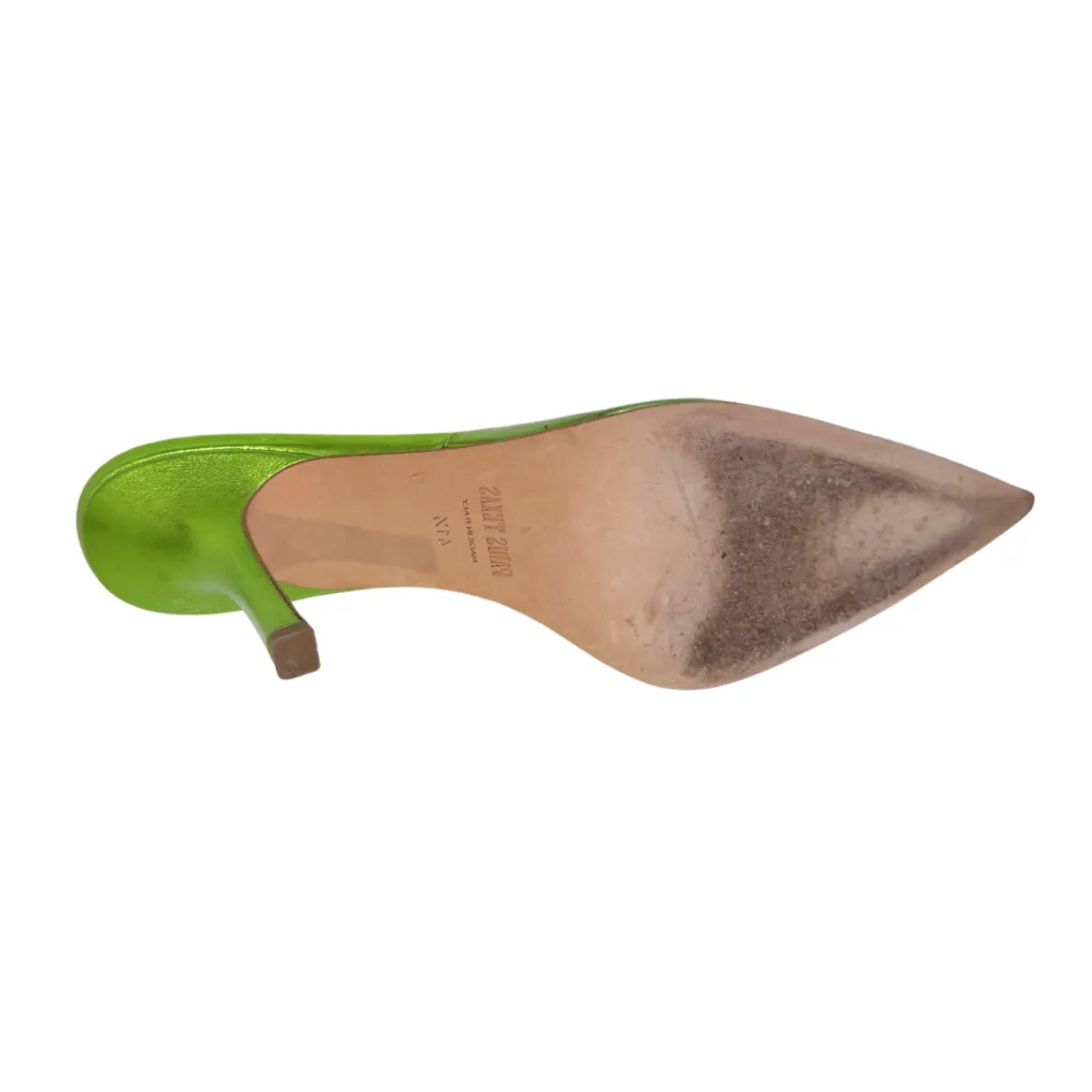 Paris Texas Holly Cherry Green Rhinestone Mules, 41.5
