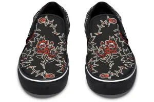 Pattern Rose Slip On Shoes
