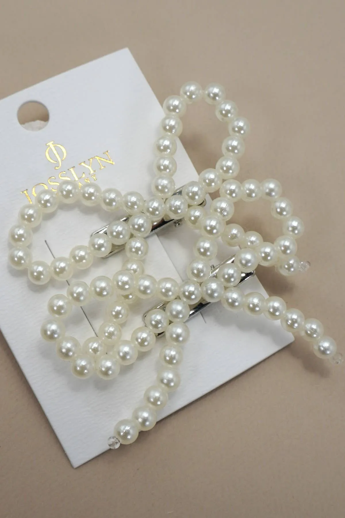 Pearl Bow Hair Clip Set