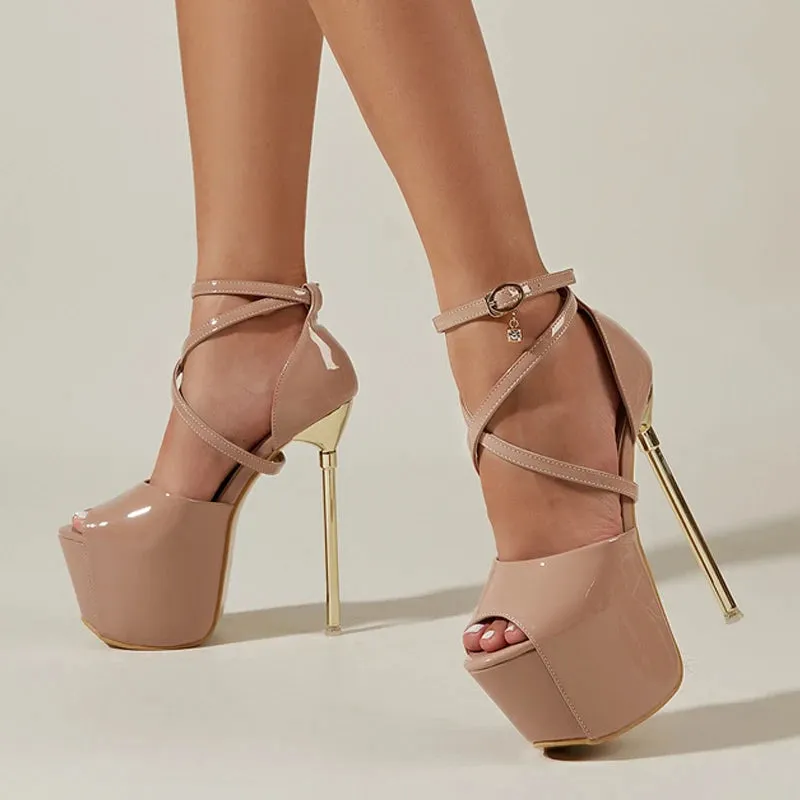 Peep Toe 17CM Super High Heels Women Sandals