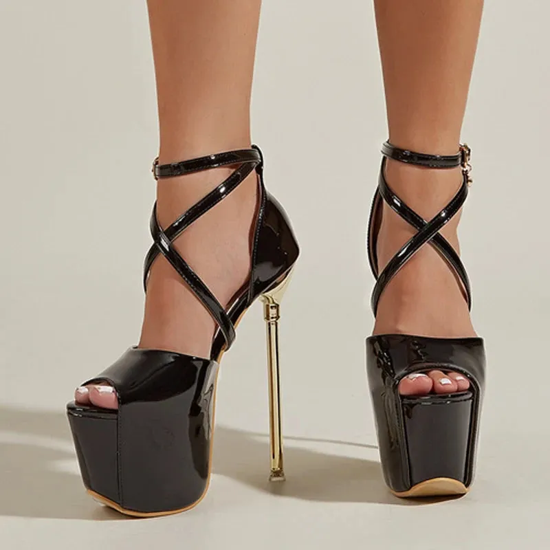 Peep Toe 17CM Super High Heels Women Sandals