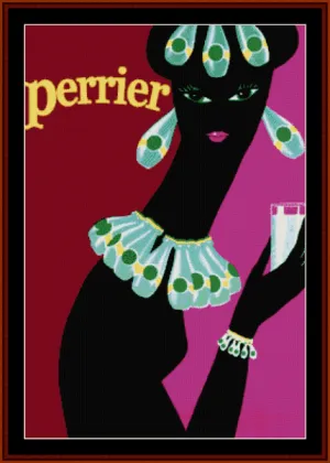 Perrier - Vintage Poster pdf cross stitch pattern