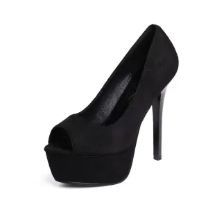 Petite Feet Peep Platform Heel Pumps GS90