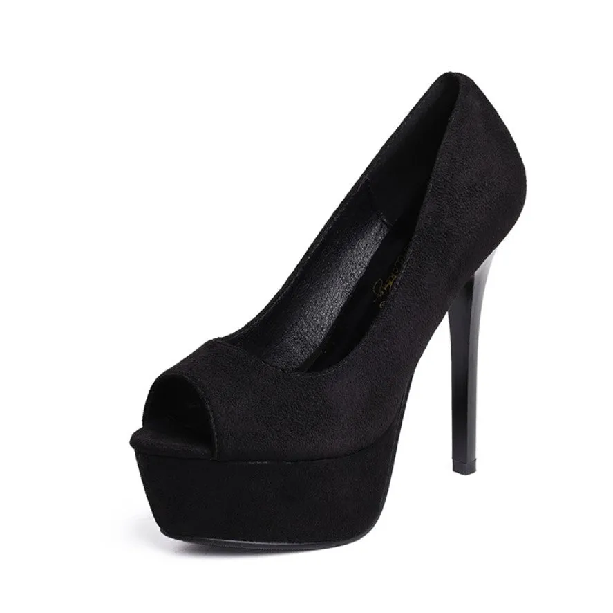 Petite Feet Peep Platform Heel Pumps GS90