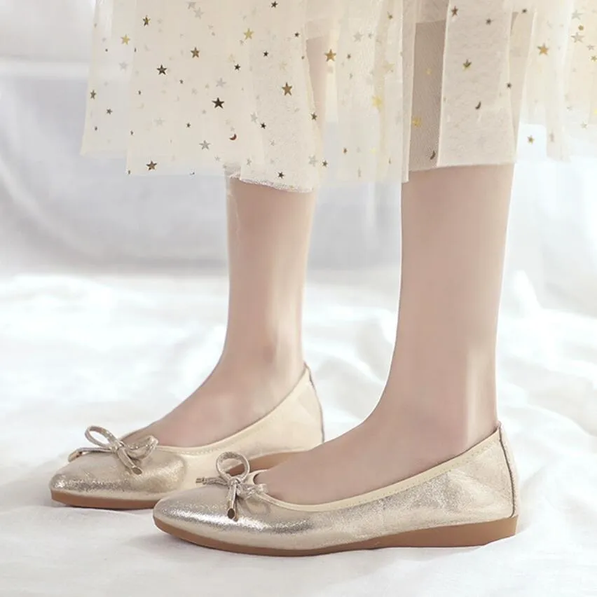 Petite Feet Women's Flats With Bow Tie DS165