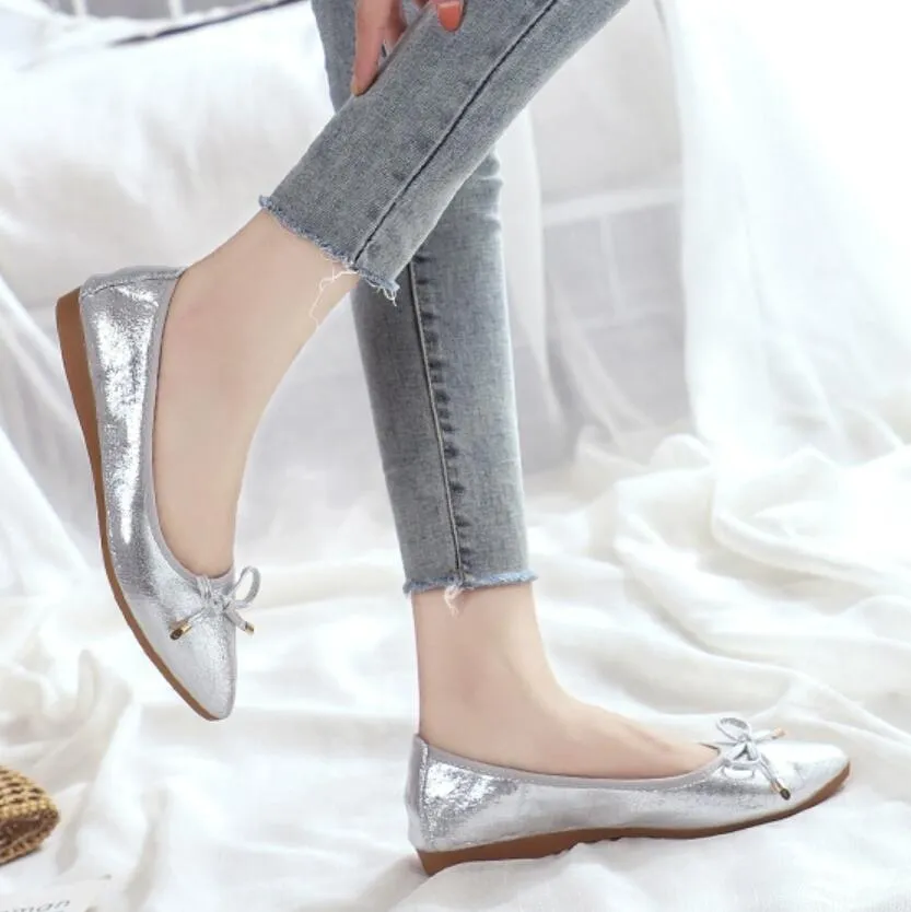 Petite Feet Women's Flats With Bow Tie DS165