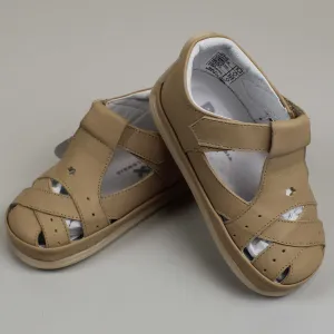 Pex Finlay First Walker Sandals - Hard Sole Beige Leather