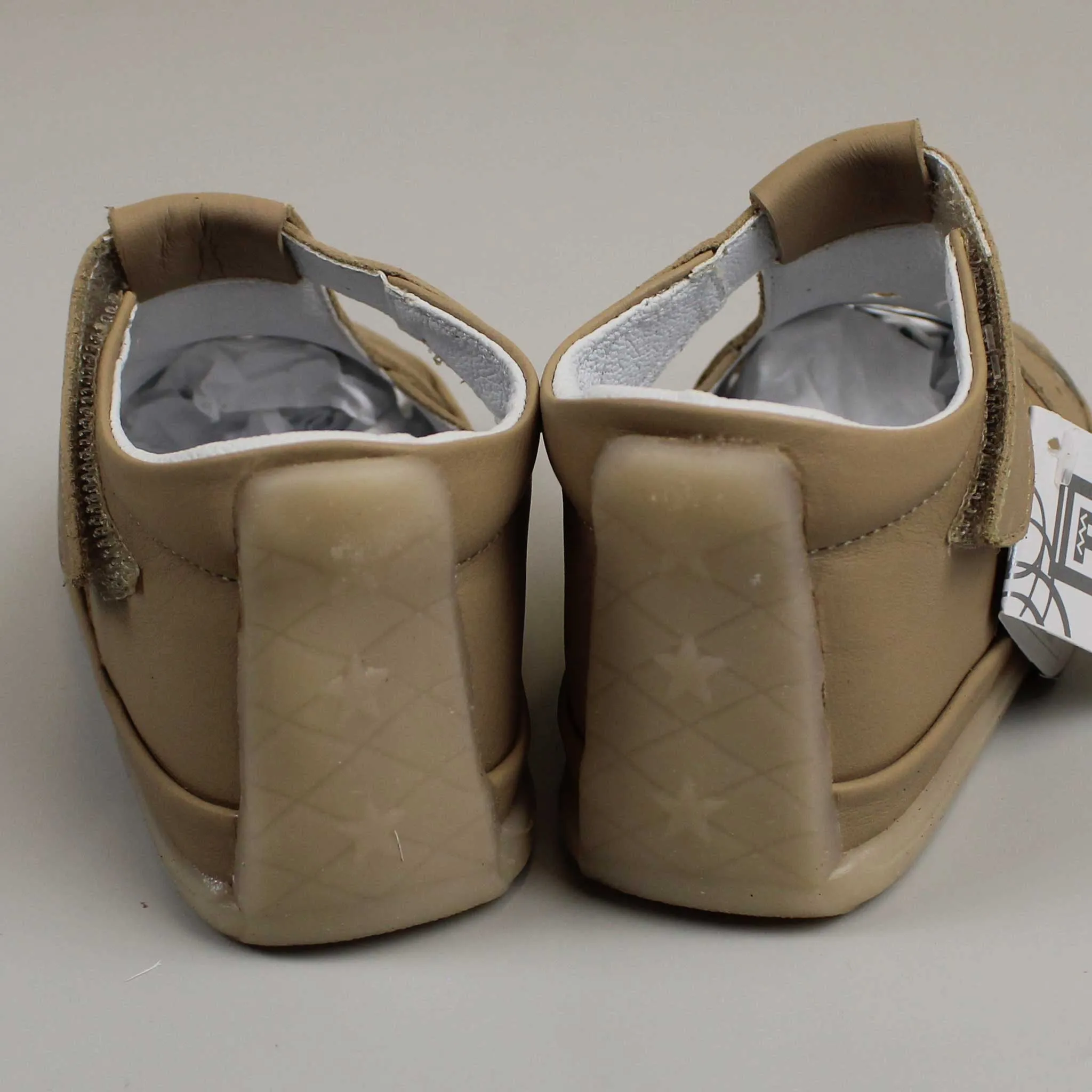 Pex Finlay First Walker Sandals - Hard Sole Beige Leather