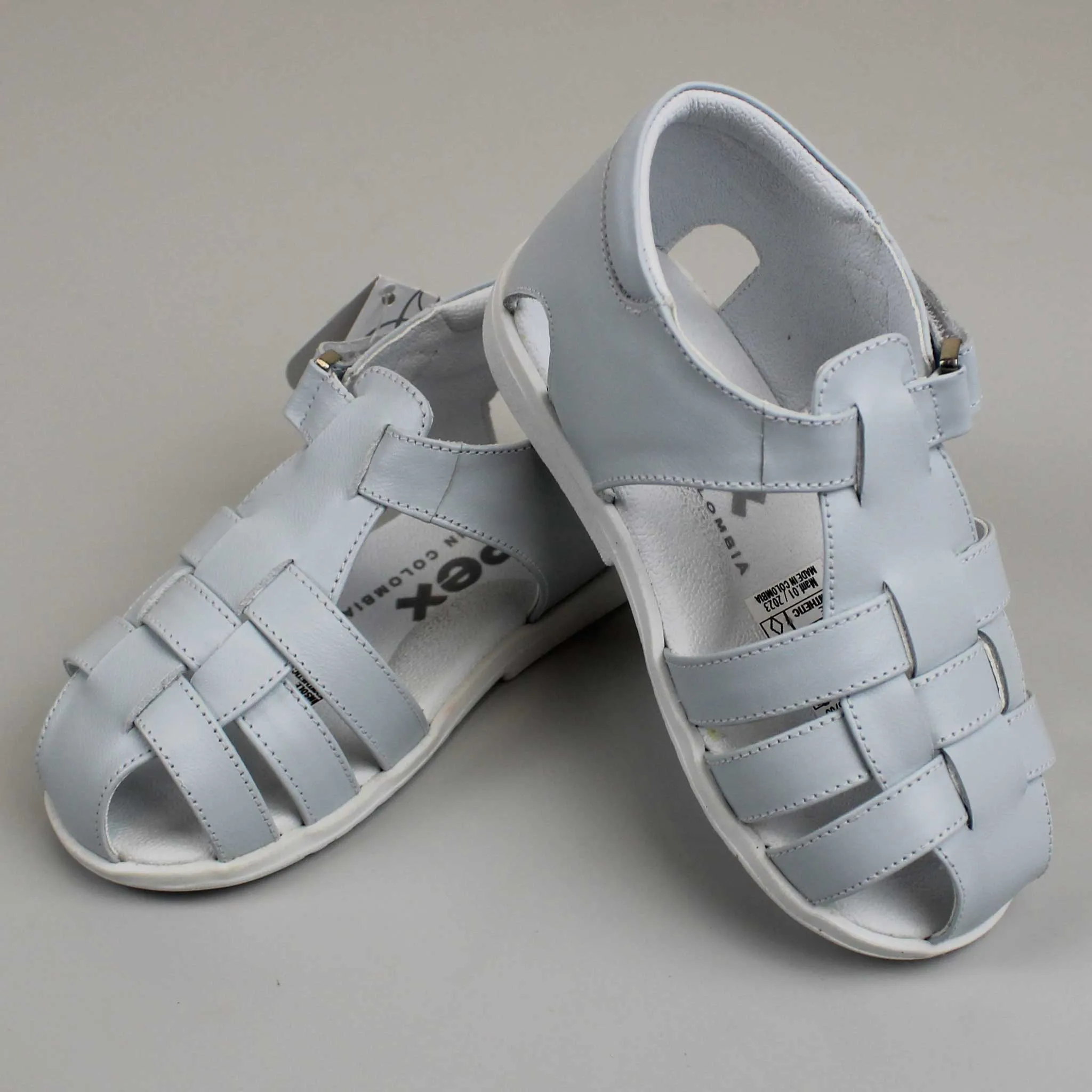 Pex Harris First Walker Sandals - Hard Sole Blue Leather