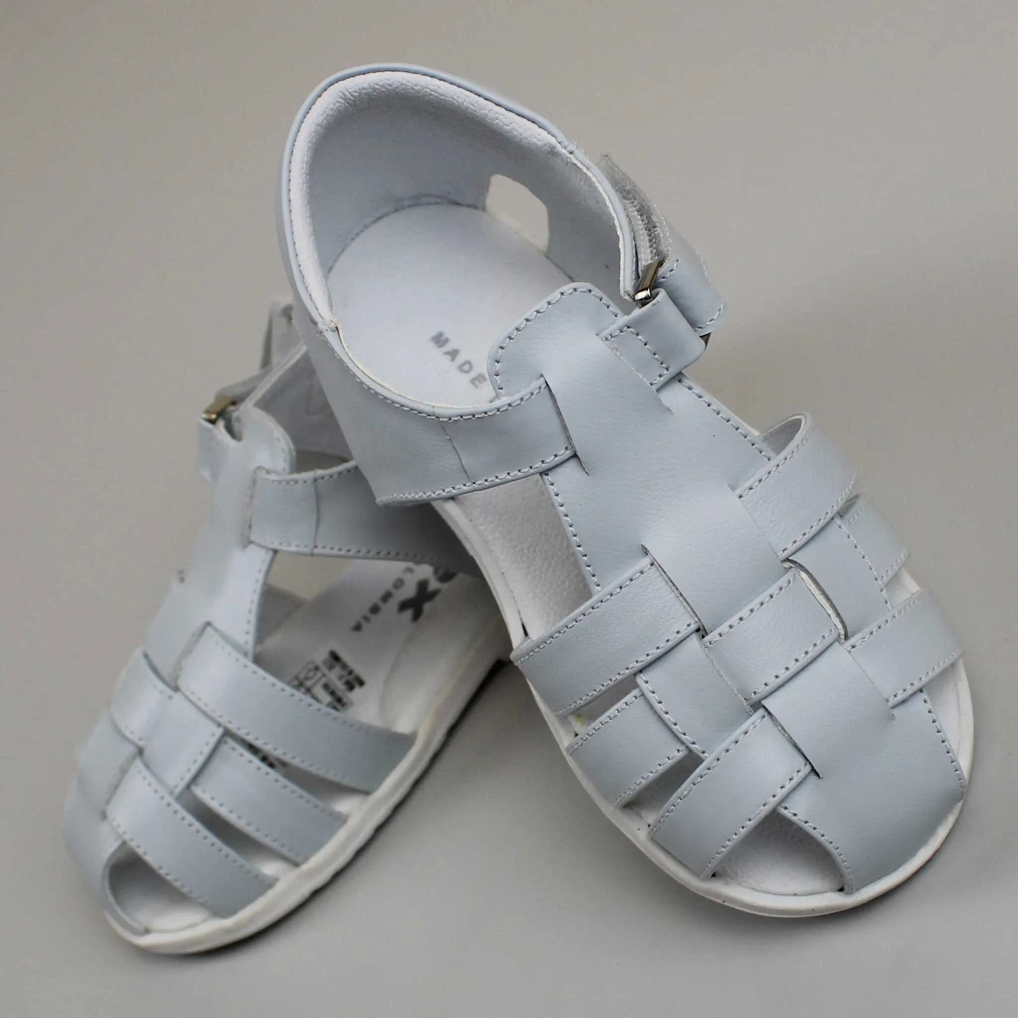 Pex Harris First Walker Sandals - Hard Sole Blue Leather