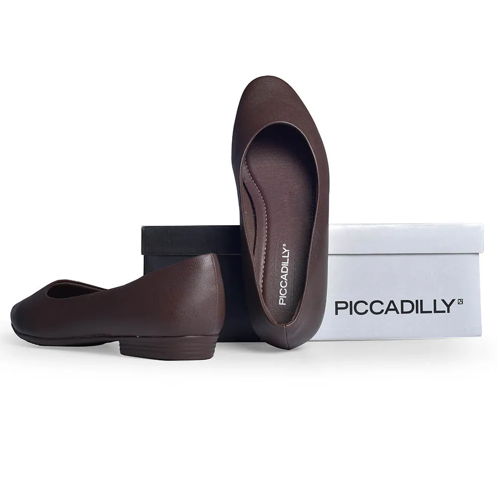 Piccadilly Crew Shoes - Brown Flats (1.5 cms)