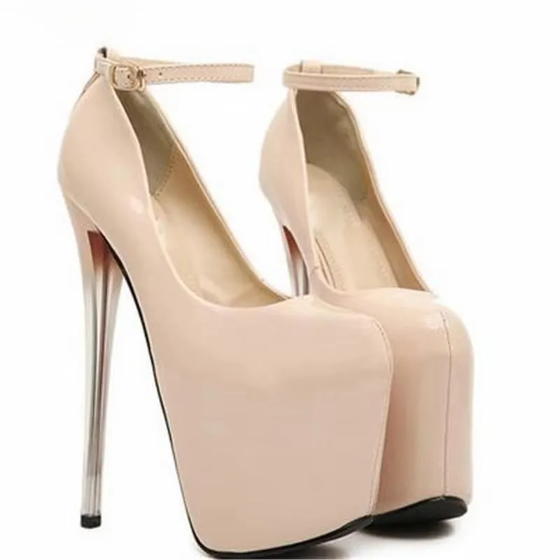 Plus:34-42 43 Spring club sexy Stiletto 19/22cm thin heels platform single shoes