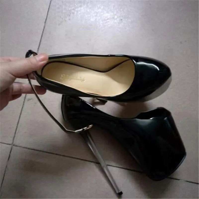 Plus:34-42 43 Spring club sexy Stiletto 19/22cm thin heels platform single shoes