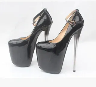 Plus:34-42 43 Spring club sexy Stiletto 19/22cm thin heels platform single shoes