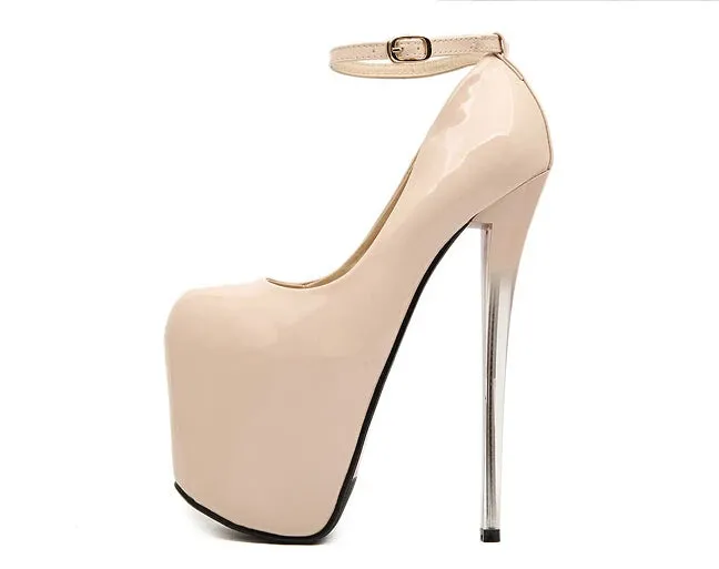 Plus:34-42 43 Spring club sexy Stiletto 19/22cm thin heels platform single shoes