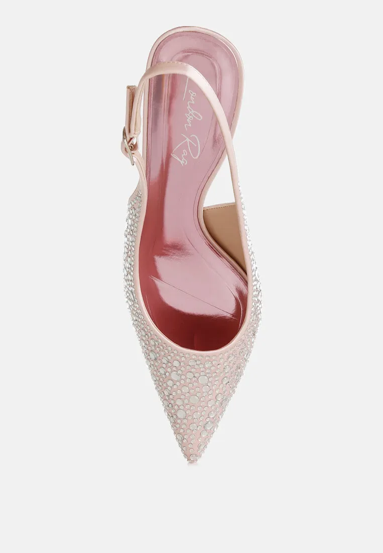 Pointed Toe Rhinestone Slingbacks By RAG