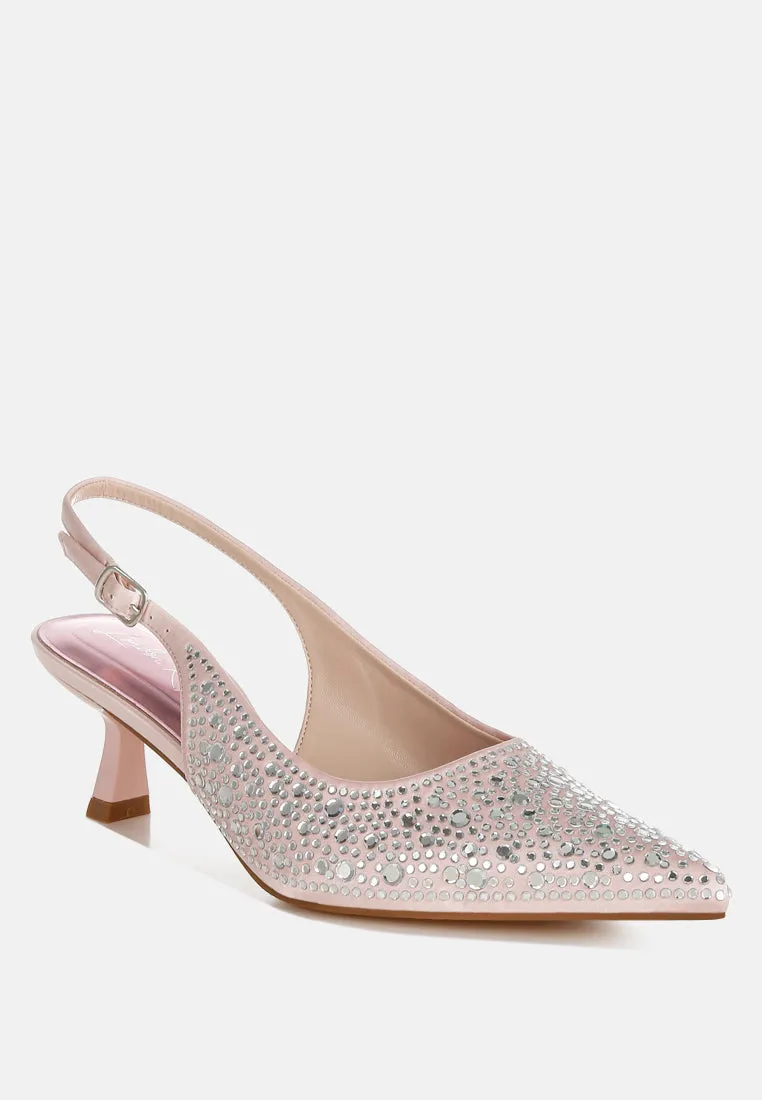 Pointed Toe Rhinestone Slingbacks By RAG