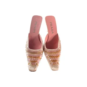 Prada Pink Sequin Kitten Heels