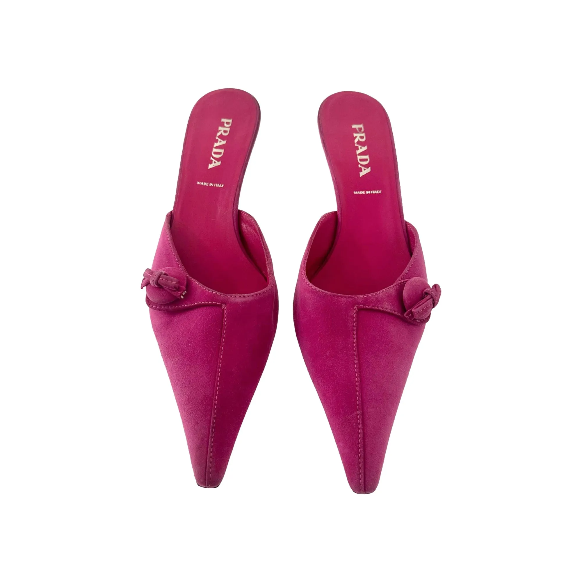 Prada Pink Suede Kitten Heels