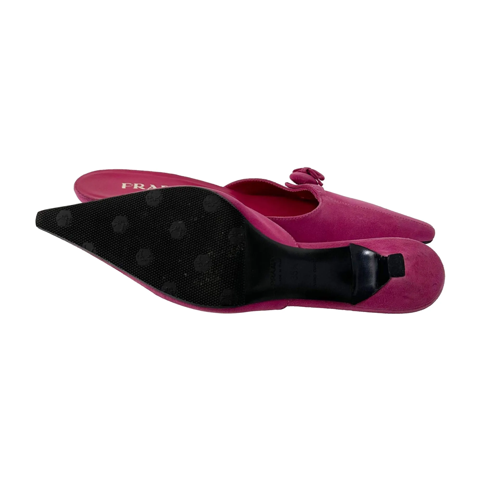 Prada Pink Suede Kitten Heels