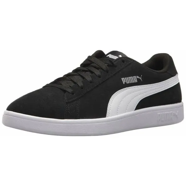 PUMA Men's Smash V2 Leather Suede Sneaker Athletic Court Shoe Black