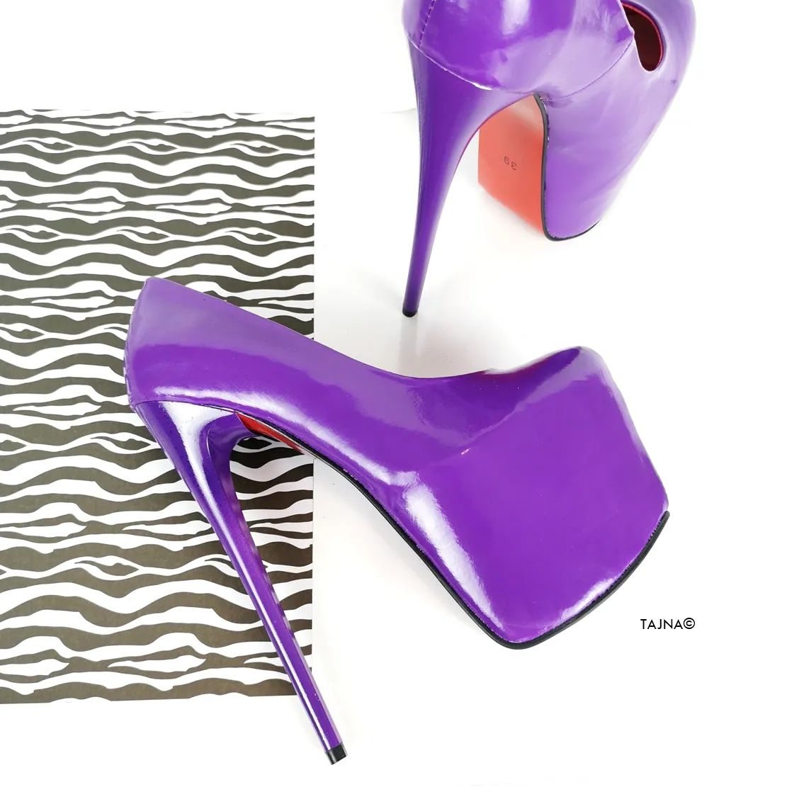 Purple Gloss High Heel Pumps