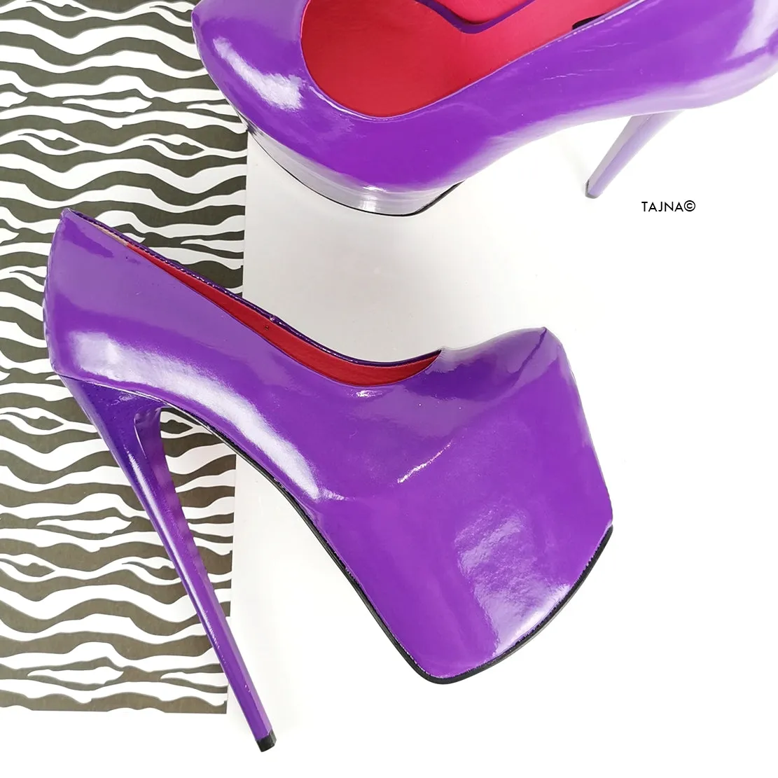 Purple Gloss High Heel Pumps