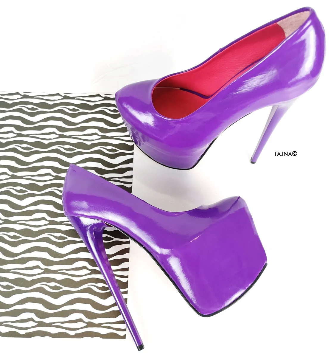 Purple Gloss High Heel Pumps