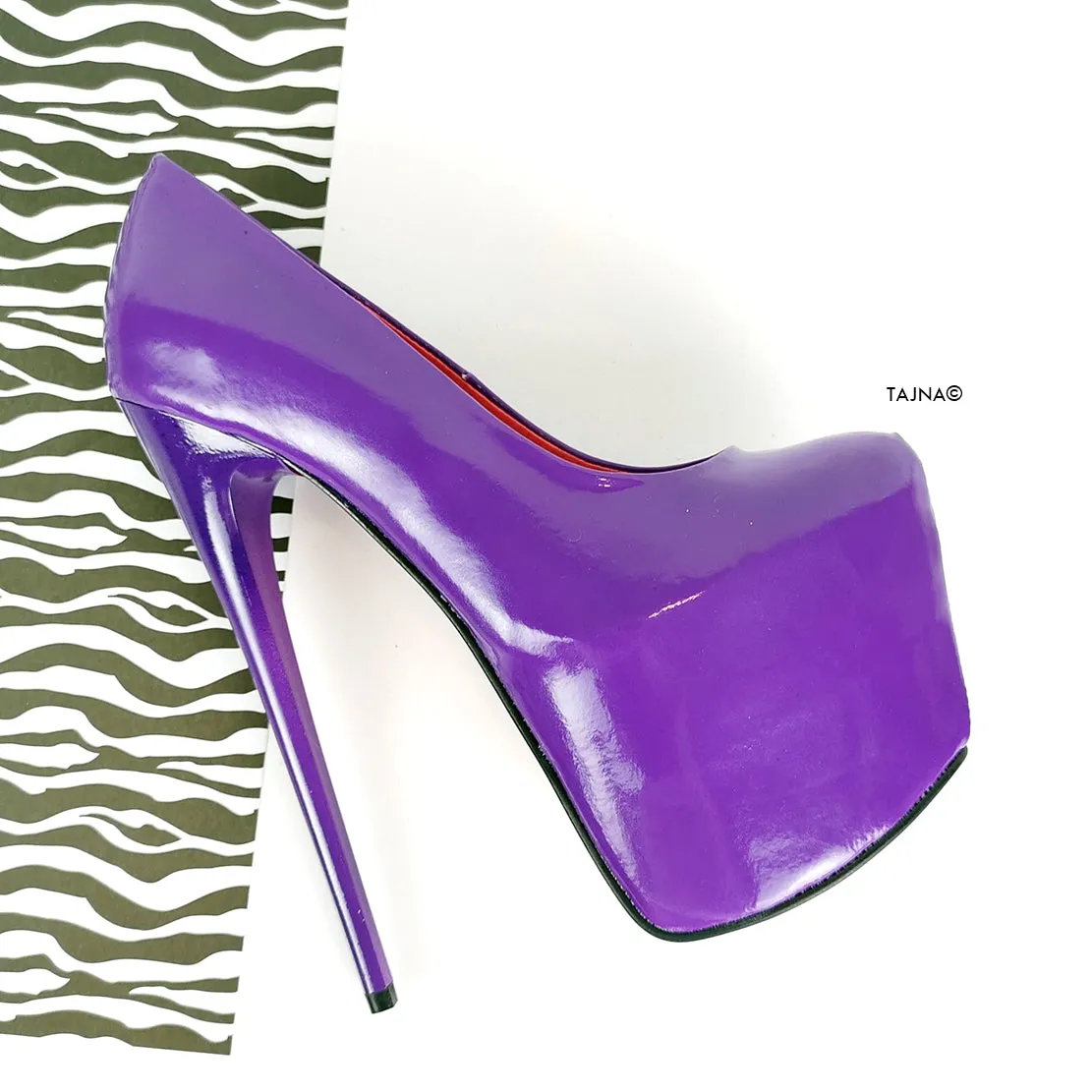 Purple Gloss High Heel Pumps