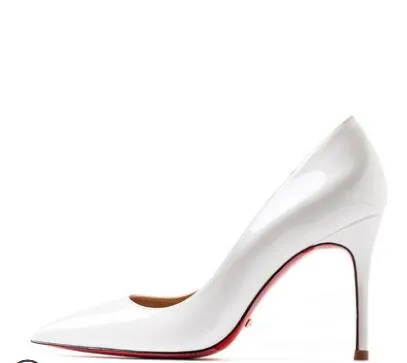 Red Bottom Shoes Women Sexy Pumps Genuine Leather High Heeled shoes Thin Heel Wedding Red Bottom Pointed Toe Stilettos Party OL