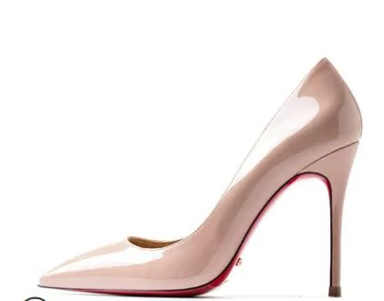 Red Bottom Shoes Women Sexy Pumps Genuine Leather High Heeled shoes Thin Heel Wedding Red Bottom Pointed Toe Stilettos Party OL
