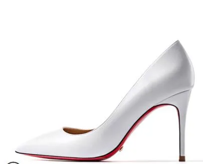 Red Bottom Shoes Women Sexy Pumps Genuine Leather High Heeled shoes Thin Heel Wedding Red Bottom Pointed Toe Stilettos Party OL