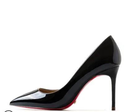 Red Bottom Shoes Women Sexy Pumps Genuine Leather High Heeled shoes Thin Heel Wedding Red Bottom Pointed Toe Stilettos Party OL