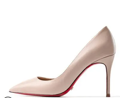 Red Bottom Shoes Women Sexy Pumps Genuine Leather High Heeled shoes Thin Heel Wedding Red Bottom Pointed Toe Stilettos Party OL