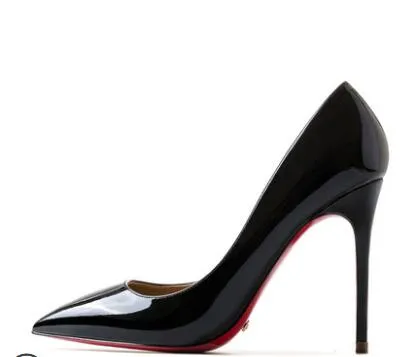 Red Bottom Shoes Women Sexy Pumps Genuine Leather High Heeled shoes Thin Heel Wedding Red Bottom Pointed Toe Stilettos Party OL