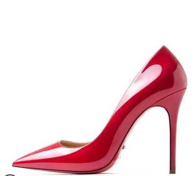 Red Bottom Shoes Women Sexy Pumps Genuine Leather High Heeled shoes Thin Heel Wedding Red Bottom Pointed Toe Stilettos Party OL