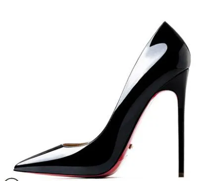 Red Bottom Shoes Women Sexy Pumps Genuine Leather High Heeled shoes Thin Heel Wedding Red Bottom Pointed Toe Stilettos Party OL
