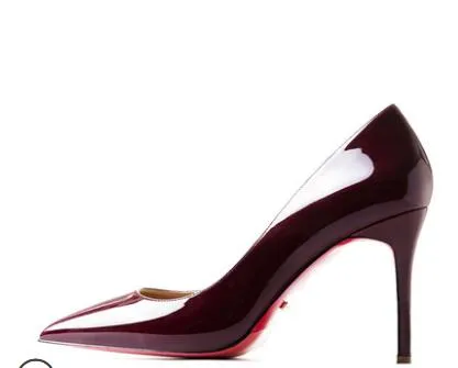Red Bottom Shoes Women Sexy Pumps Genuine Leather High Heeled shoes Thin Heel Wedding Red Bottom Pointed Toe Stilettos Party OL